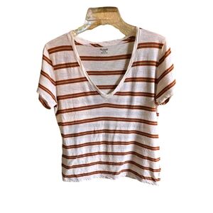 🥳 3/$30 Madewell Womens Striped T-shirt Size M